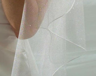 Angel Dust Sparkle Wedding Veil Sparkling Tulle Angel Cut Bridal Veil Silver or Gold in Many Lengths - Free Samples