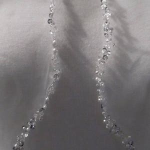 Beaded Pearl and Sequin Scallop Edge Bridal Veil in Fingertip, Waltz, Chapel or Cathedral Wedding Veil Length - Free Tulle Swatches