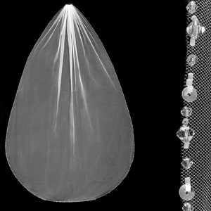Frosted Bugle Bead and Crystal Fingertip, Knee, Waltz, Chapel or Cathedral Wedding Veil - Bridal Veil - Free Tulle Swatches