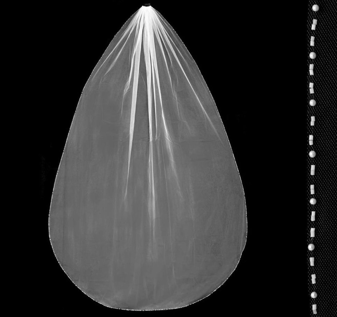 Frosted Bugle Bead and Pearl Beaded Edge Waltz, Chapel or Cathedral