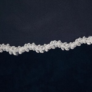 Lace Edge Flutter Cut Wedding Veil in Fingertip Length Free Tulle Swatches image 2