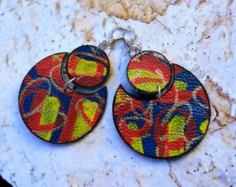 Support Adelaide Crows Earrings (red gold & blue)