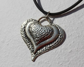 Heart necklace no. 11-519 unique handmade fantasy fashion design authentic boho statement jewelry