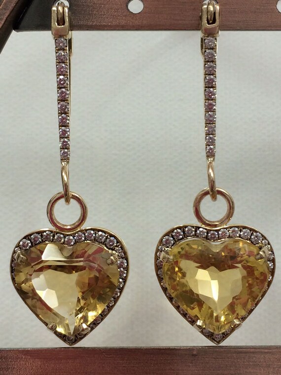 chigo 高山都コラボ Citrine Heart Pierce Standing Amber Citrine Heart – Rockology.net