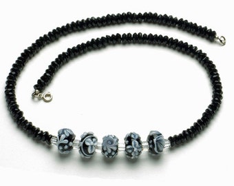 Black Spinel and Sterling Silver Necklace