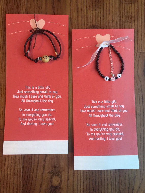 I love you bracelet valentine bracelet valentine card I Etsy