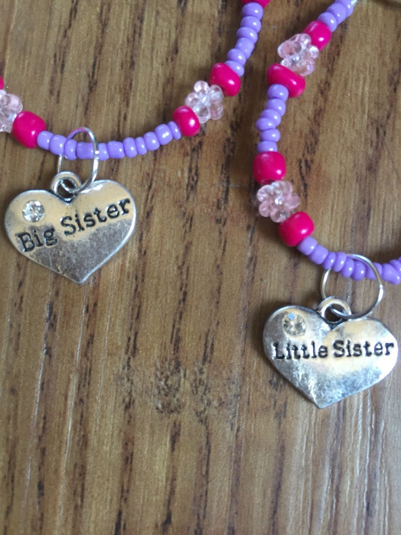 Big sister and little sister bracelet set with charms Etsy
