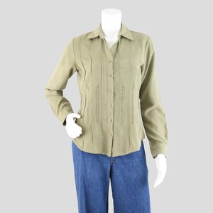 sage green dress shirt women's Sage Green linen-cotton Dress Shirt