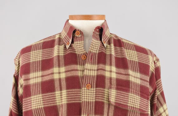 Orvis Red Plaid Long Sleeve Shirt, Vintage Cotton Button Down