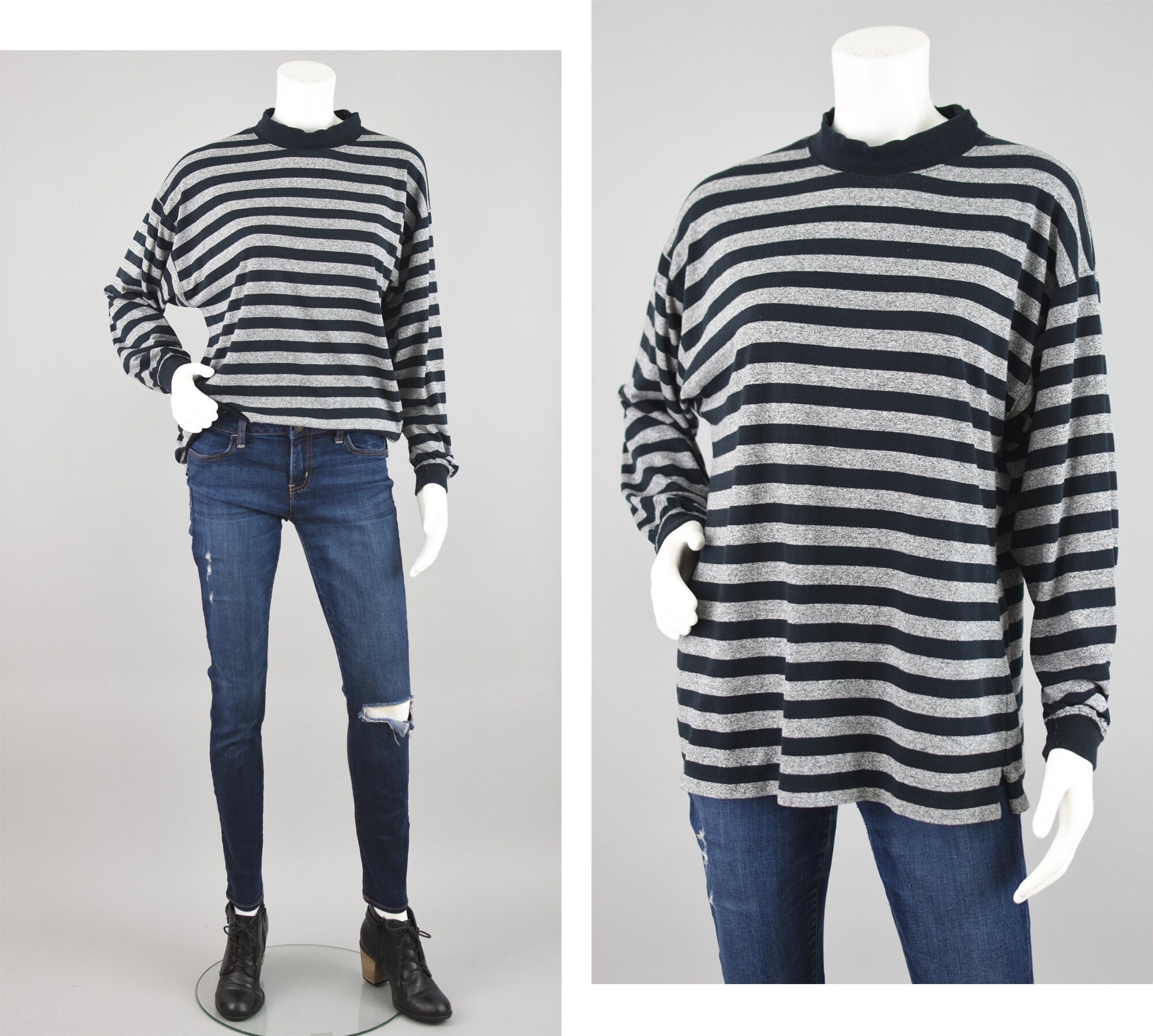 Y2k Aesthetic Grunge Sweater Women Cute Salior Striped Pullover