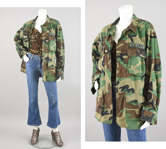 80s US Army Camo Jacket, Vintage Military BDU Fatigue… - Gem