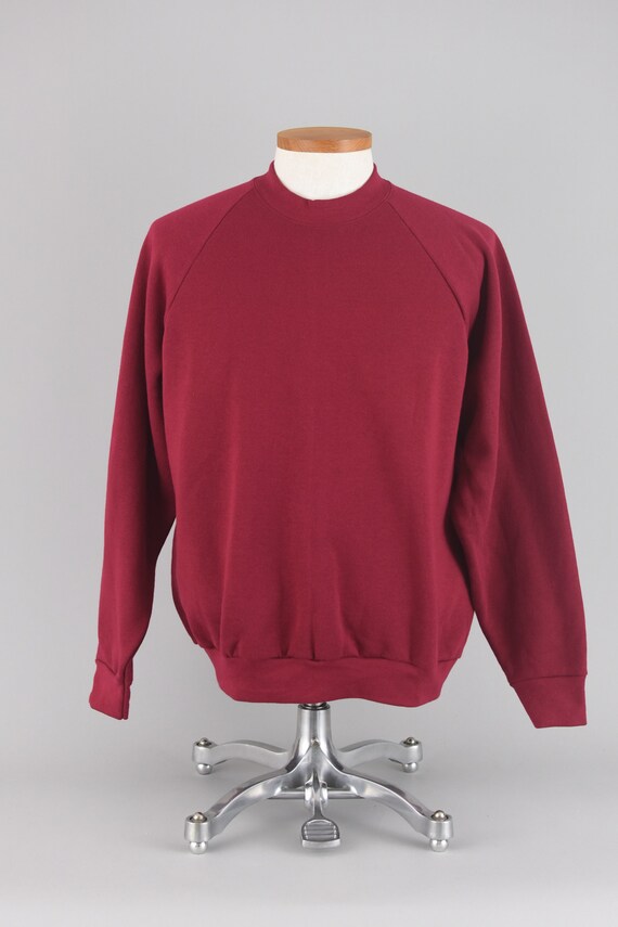 90s Fruit of the Loom Burgundy Sweatshirt Vintage Solid Crewneck