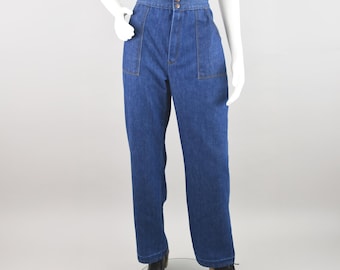 70s Vintage High Waisted Jeans, Women's 28" Waist