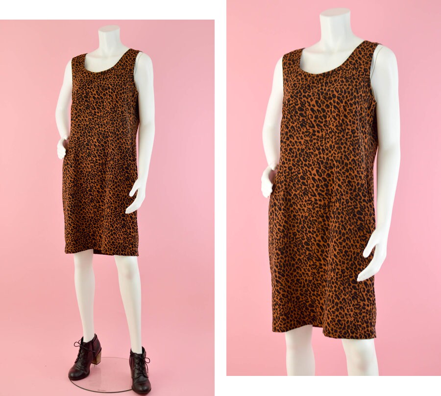 animal print shift dress