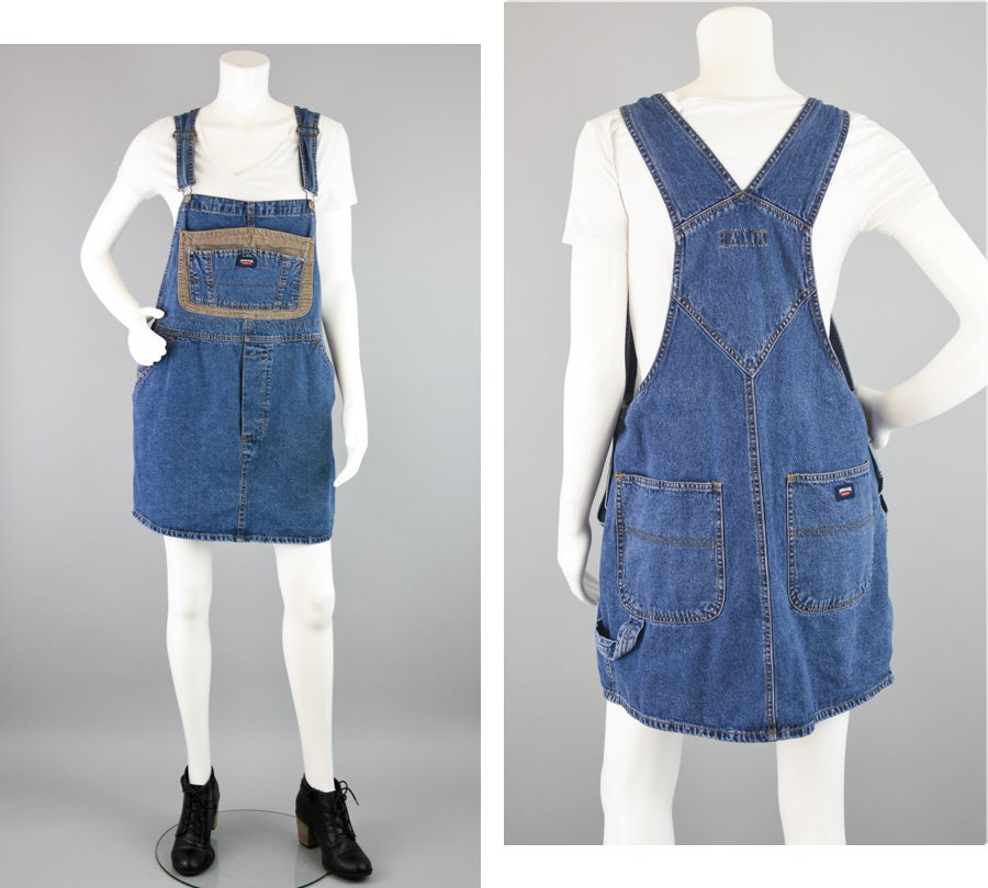 pocket front zip up back corduroy pinafore dress