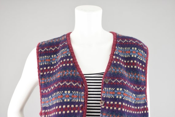 Vintage Arizona Purple & Blue Button Down Sweater… - image 3