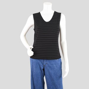 90s Gap Tank Top, Black & White Striped, Women's Small