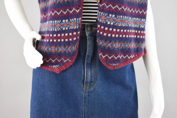 Vintage Arizona Purple & Blue Button Down Sweater… - image 4