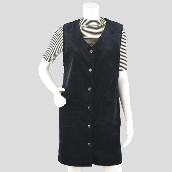 Vintage Black Corduroy Pinafore Jumper Dress, Jantzen NWT, Women's Petite Small Vintage Black Corduroy Pinafore Jumper Dress, Jantzen NWT, Women's Petite Small