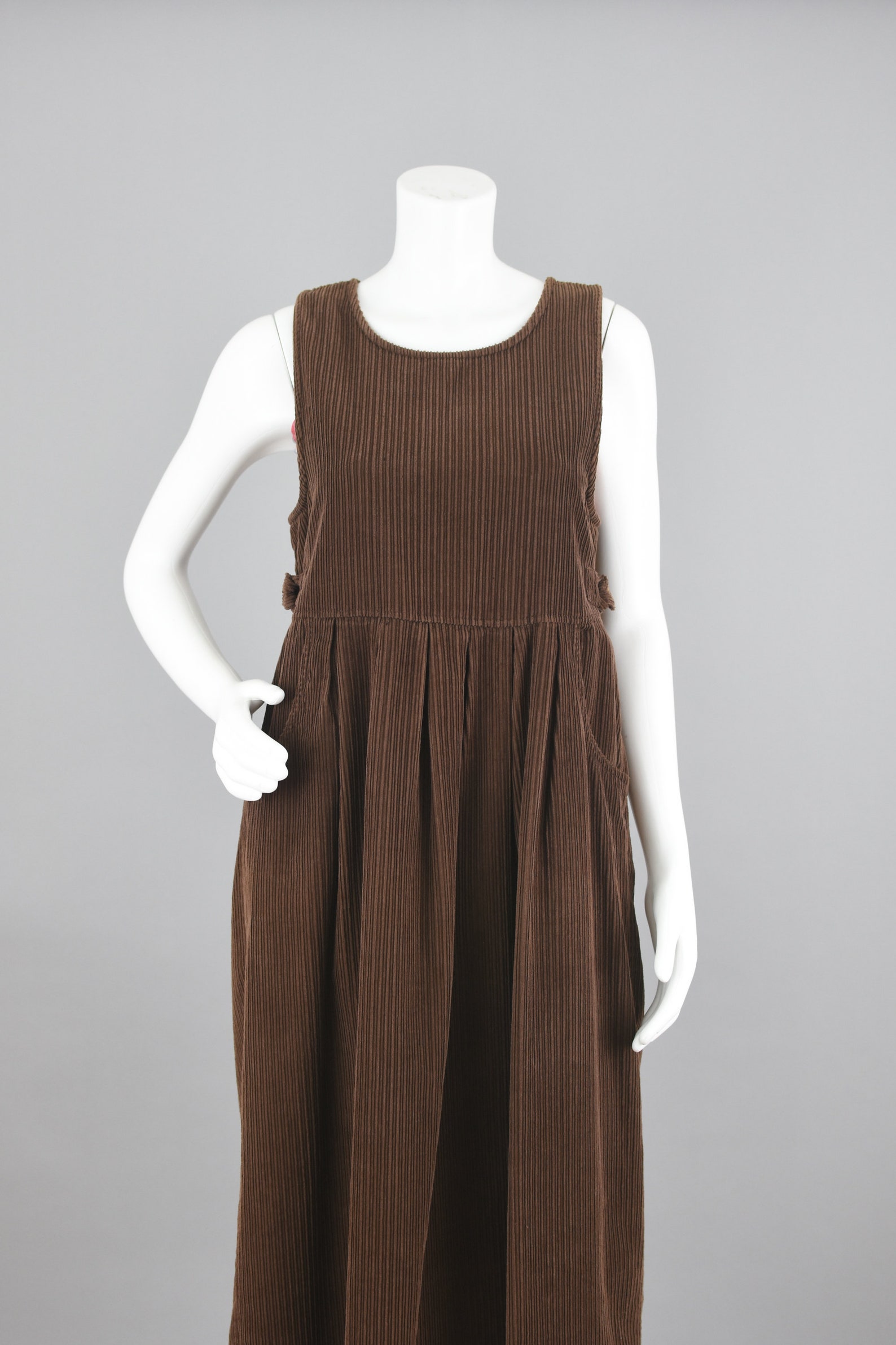 80s Wide Wale Corduroy Jumper Dress Vintage Brown Preppy Etsy