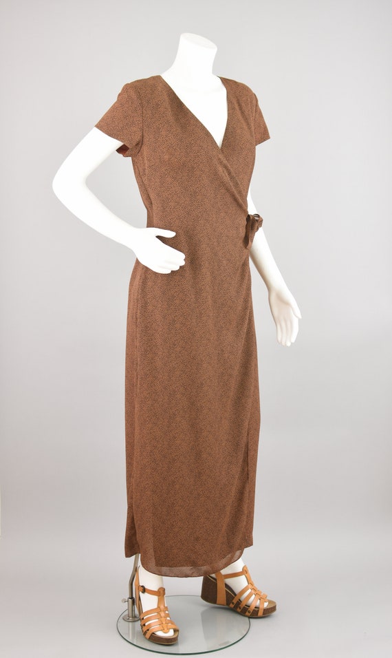 Animal Print Wrap Dress, Vintage Sheer Overlay Lo… - image 6