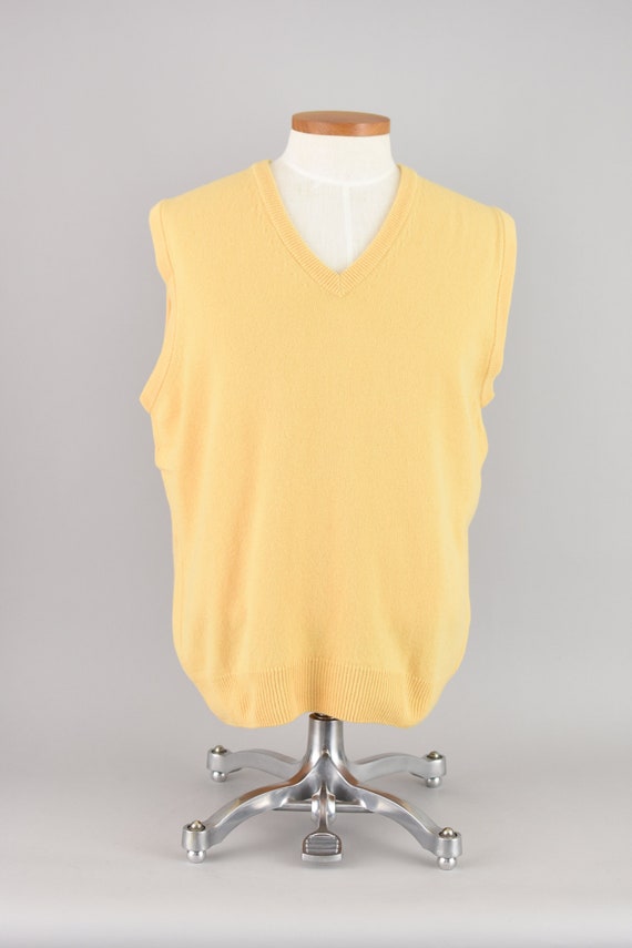 Vintage L.L. Bean Yellow Lambswool Sweater Vest, M