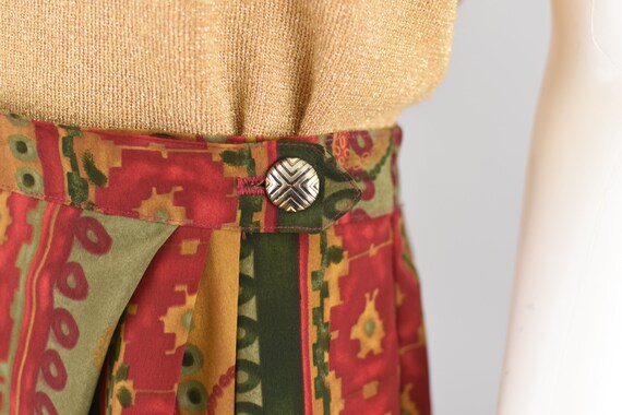 90s Long Wrap Skirt, Vintage Colorful Print Midi,… - image 5