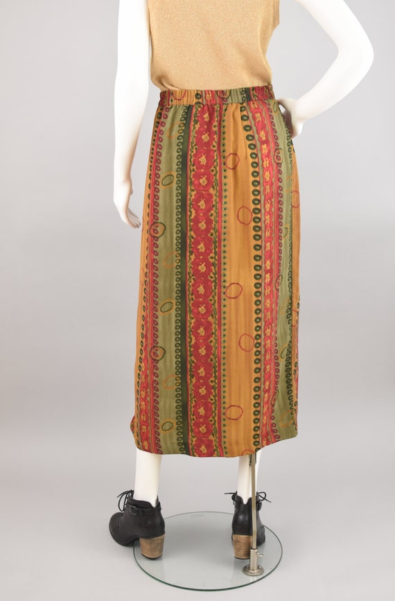90s Long Wrap Skirt, Vintage Colorful Print Midi,… - image 7