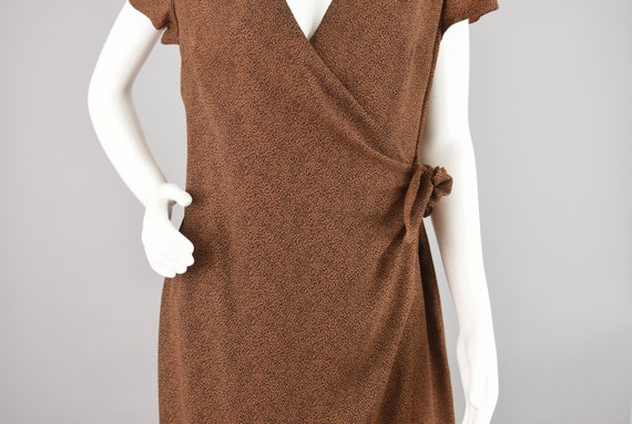 Animal Print Wrap Dress, Vintage Sheer Overlay Lo… - image 3
