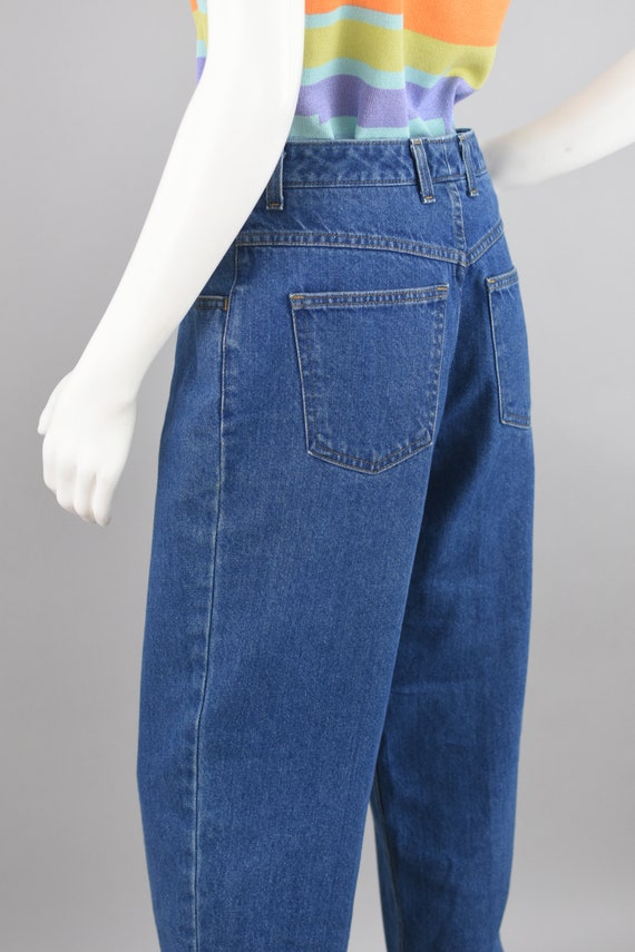 Vintage Denim Capris, Pleated Relaxed Fit 80s Mom… - image 7