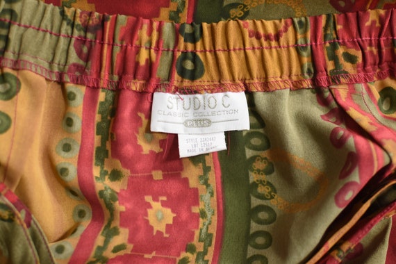 90s Long Wrap Skirt, Vintage Colorful Print Midi,… - image 10