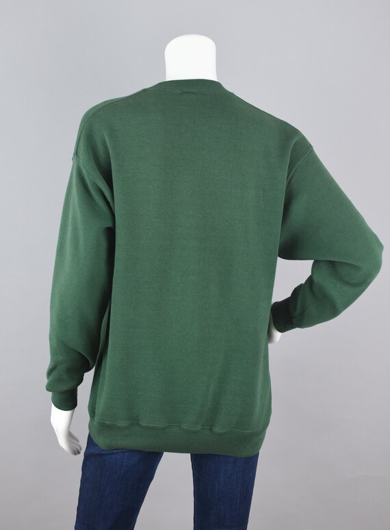 90s Jerzees Sweatshirt, Distressed Green Paris So… - image 9