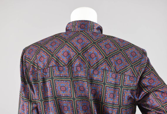 80s Long Sleeve Midi Dress with Pockets, Silky Po… - image 10