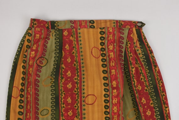 90s Long Wrap Skirt, Vintage Colorful Print Midi,… - image 9