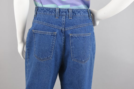 Vintage Denim Capris, Pleated Relaxed Fit 80s Mom… - image 8