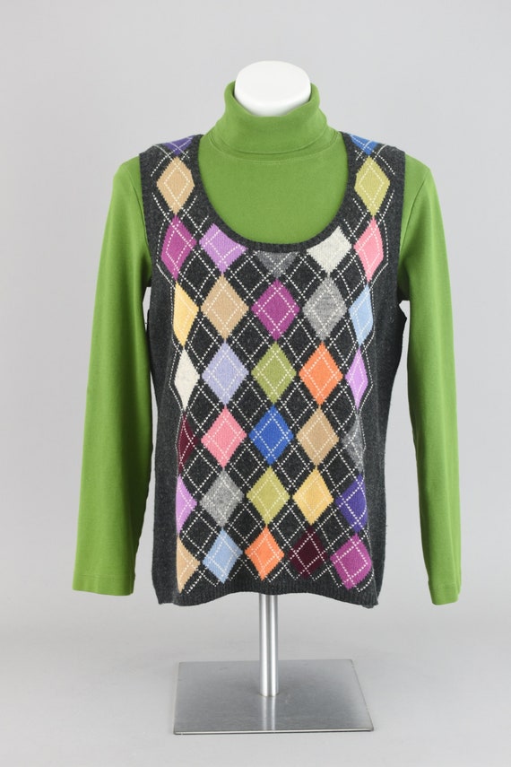 90s Argyle Sweater Vest, Vintage Talbots Preppy Co