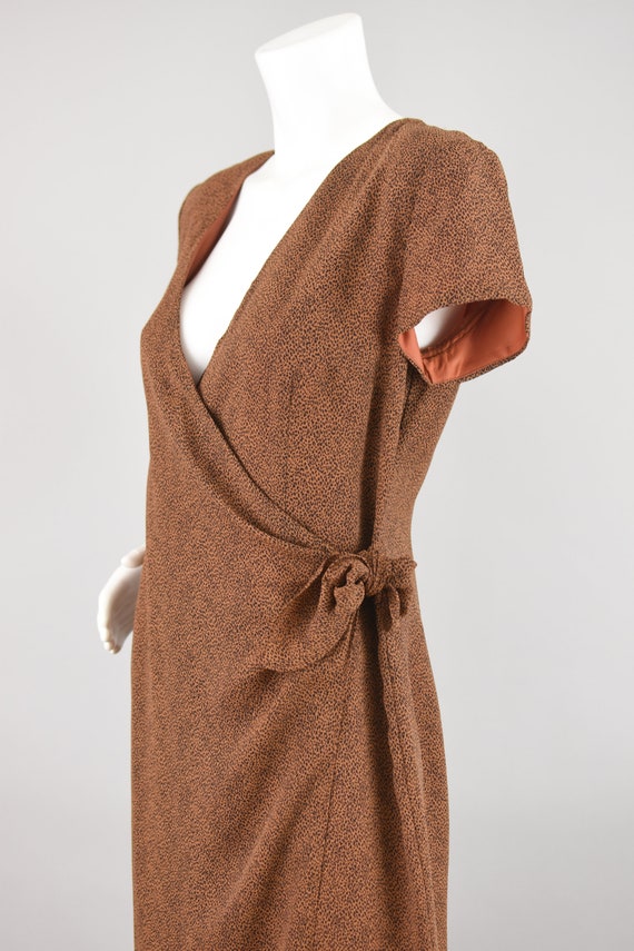 Animal Print Wrap Dress, Vintage Sheer Overlay Lo… - image 4