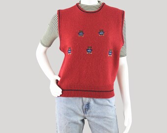 トップス 40s AMERICAN RED CROSS WOOL KNIT VEST 1940s American Red Cross wool sweater vest – Century Flowers Vintage