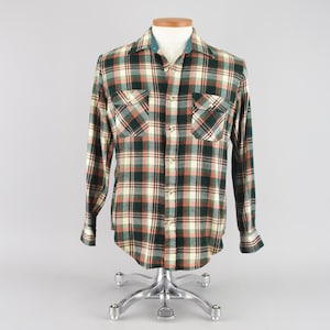 Vintage Plaid Button Down Flannel Work Shirt, St John's Bay Men's Medium