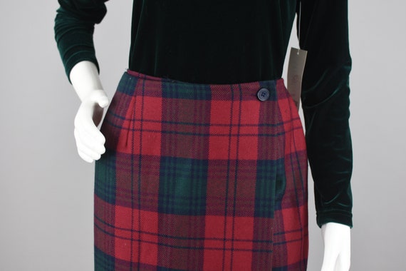 90s Wool Blanket Skirt With Fringe Red Green Plaid Wrap Mini Women s Petite 30 Waist Etsy