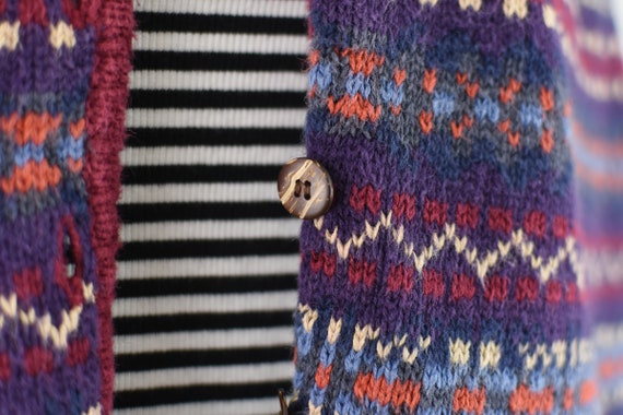 Vintage Arizona Purple & Blue Button Down Sweater… - image 5