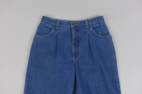 Vintage Denim Capris, Pleated Relaxed Fit 80s Mom… - image 10