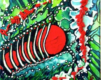 Acrylic Painting Red Green Blue Creative Energy Energetic Vibrant Art