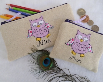 Handmade Personalised Girls Butterfly Pencil Case Wording /& Colour Choice Gift