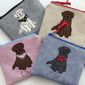 Custom Labrador Golden Retriever Coin Purse - Personalised Doggy Pouch Wallet - Choice of Name -  Puppy Dog Mum Lover Gift - Poo Bag Holder