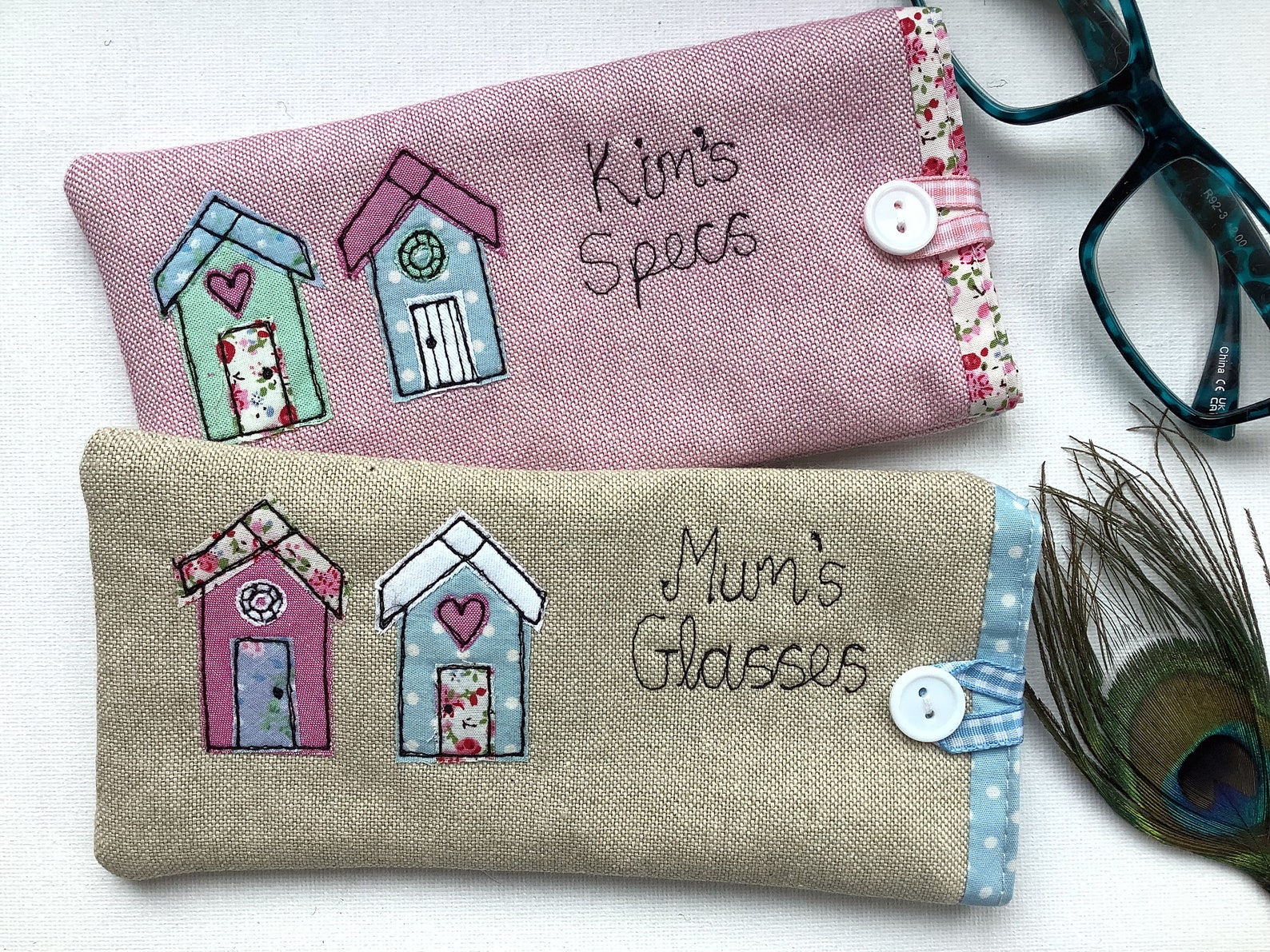 Personalised Beach Hut Glasses Case - Custom Seaside Sunglasses ...