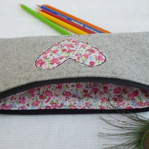 Heart Personalised Pencil Case - Custom Pen Case With Choice of Wording ...