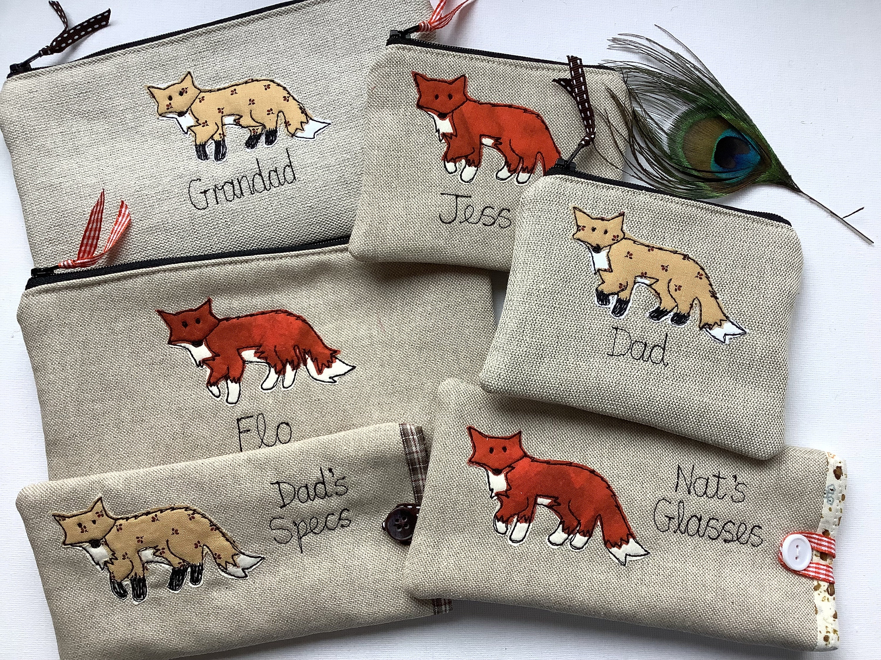 Fox Personalised Pencil Case -pen Pouch With Choice of