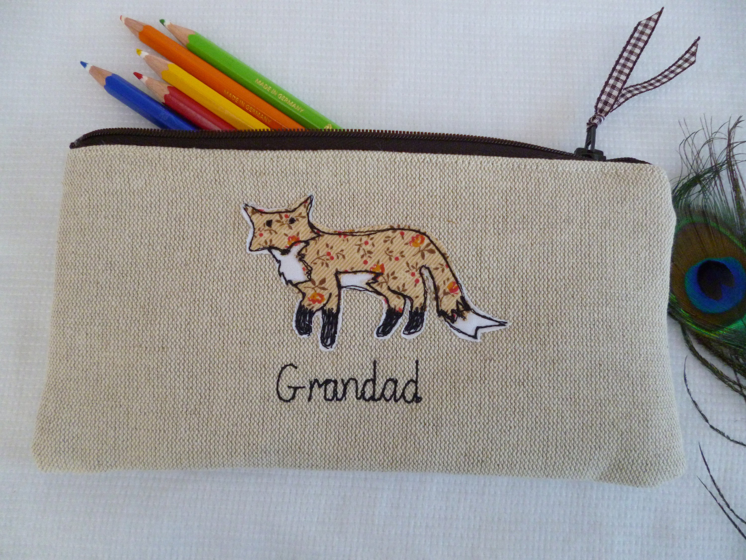 Fabric 2-pouch pencil case. Colour: blue | Rossy