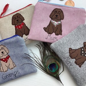 Personalised Cockapoo Purse - Custom Labradoodle Cavapoo Poodle Wallet or Pouch - Choice of Name and Design -Unique Puppy Lover Dog Mum Gift